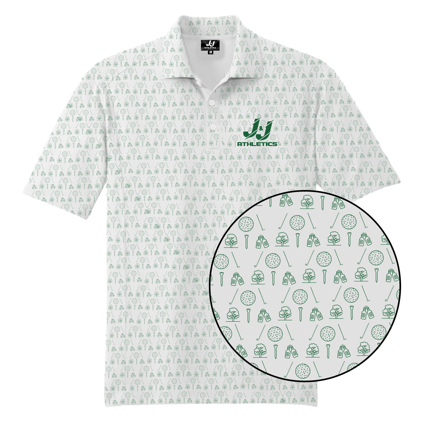 White / Green - Men's Golf Polo (21+)