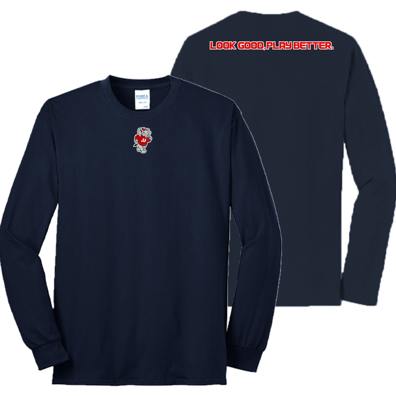 Cotton Long Sleeve - J&J Navy / Red