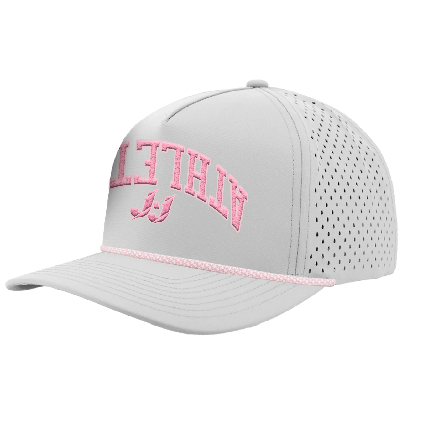 Golf Rope Hat- Off White/ Pink
