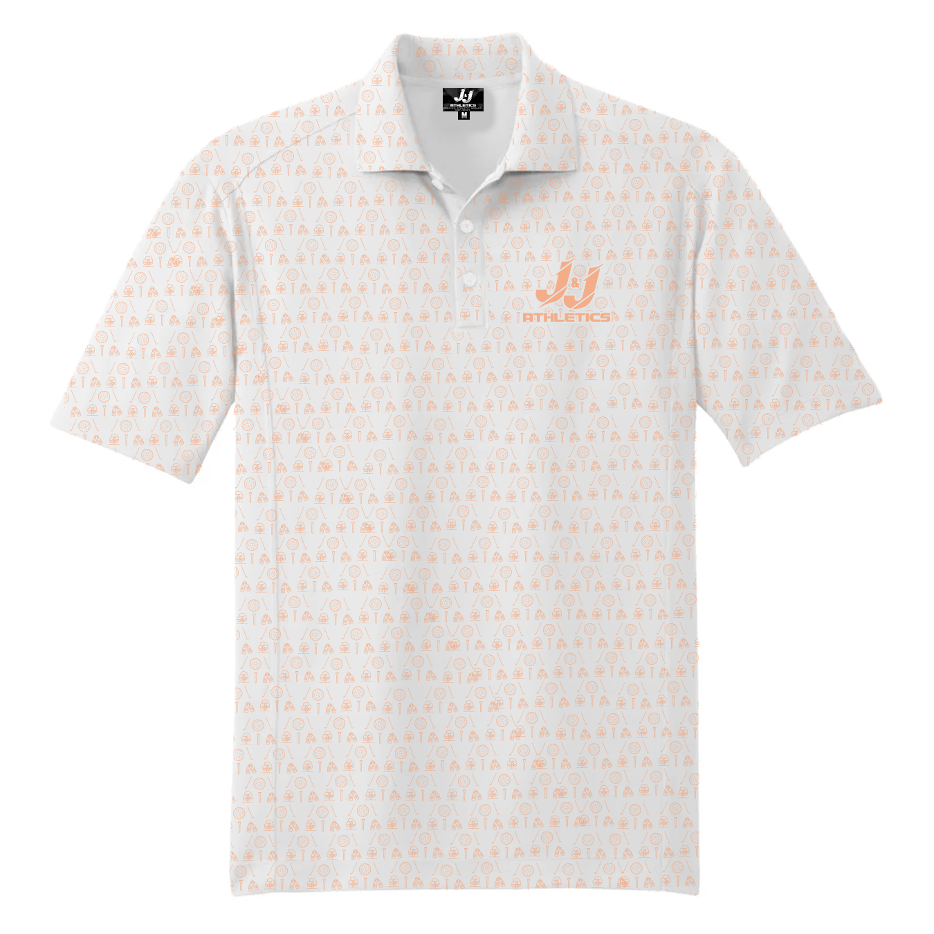 White / Georgia Peach - Men's Golf Polo (21+)